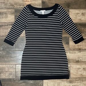 White House Black Market Black and White Striped Mini Dress